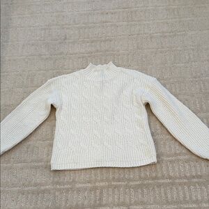 J. Crew Factory Cream Cable Knit Turtleneck Sweater